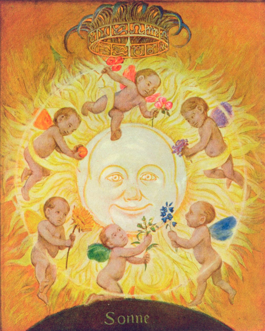 صن ، رسم توضيحي من "Festkalender" نُشر في لايبزيغ c.1910 بواسطة هانز توما