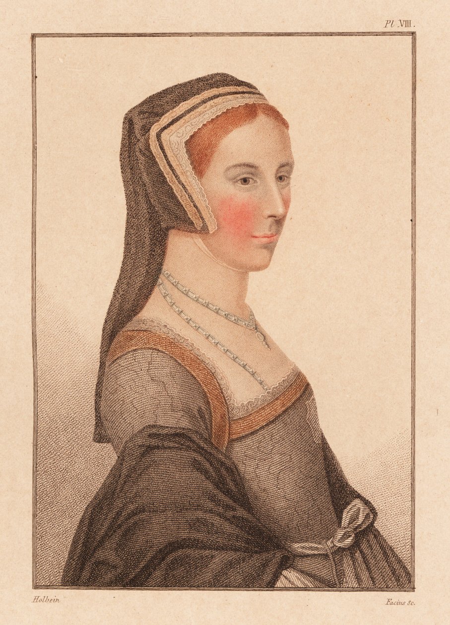 آن كريساكر ، 15 سنة ، جناح السير توماس مور ، 1812 (نقش) بواسطة هانز (بعد) هولبين الأصغر