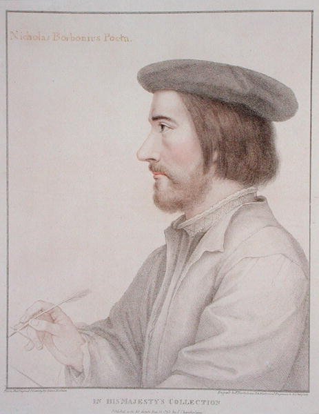 نيكولاس بوربونيوس (1503-50) نقش بواسطة فرانشيسكو بارتولوزي (1727-1815) 1793 (نقش) بواسطة هانز (بعد) هولبين الأصغر