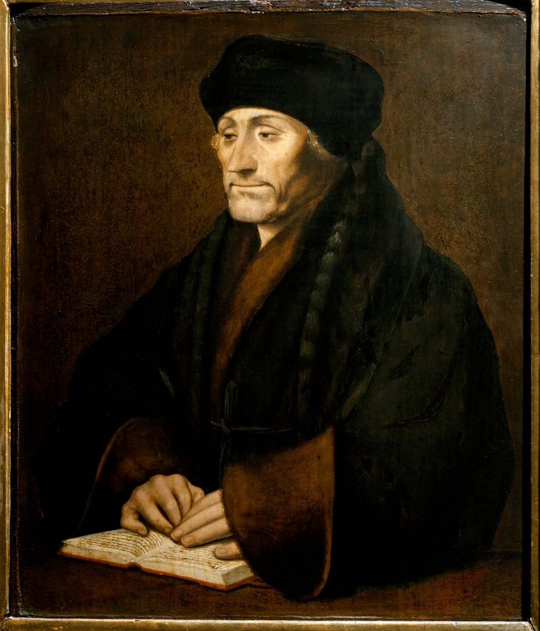 صورة لديدييه إيراسم (إيراسموس روتردام) (1469 - 1536) ، عالم إنساني هولندي. اللوحة بعد النسخة الأصلية لهولباين هانز يونغ (1497-1543) غاليريا سابودا تورين © Luisa Ricciarini / Leemage بواسطة هانز (بعد) هولبين الأصغر