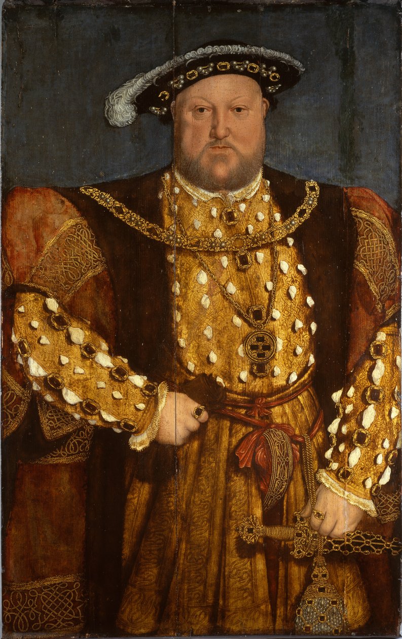 Portrait of King Henry VIII (oil on wood) بواسطة هانز (بعد) هولبين الأصغر