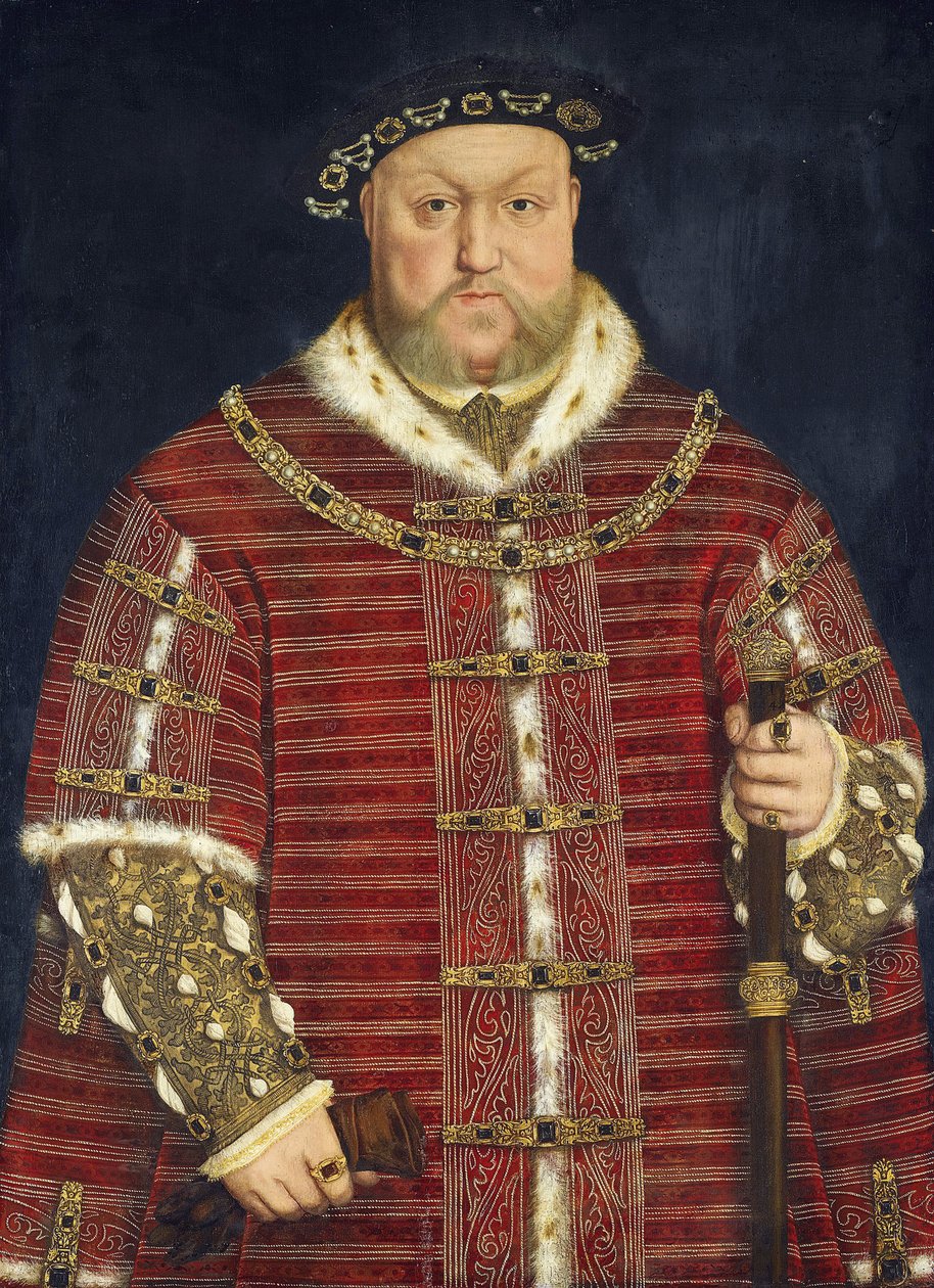 هنري الثامن - صورة الملك هنري الثامن ملك إنجلترا par Holbein ، هانز الأصغر ، ورشة عمل. زيت على خشب ، مقاس: ٩٣ × ٦٨ بواسطة هانز (مدرسة) هولبين