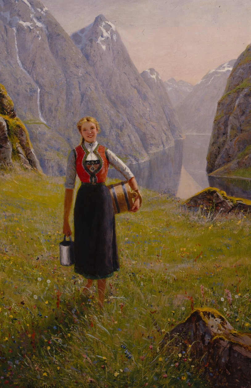 Dairymaid (زيت على قماش) بواسطة هانز أندرياس دال