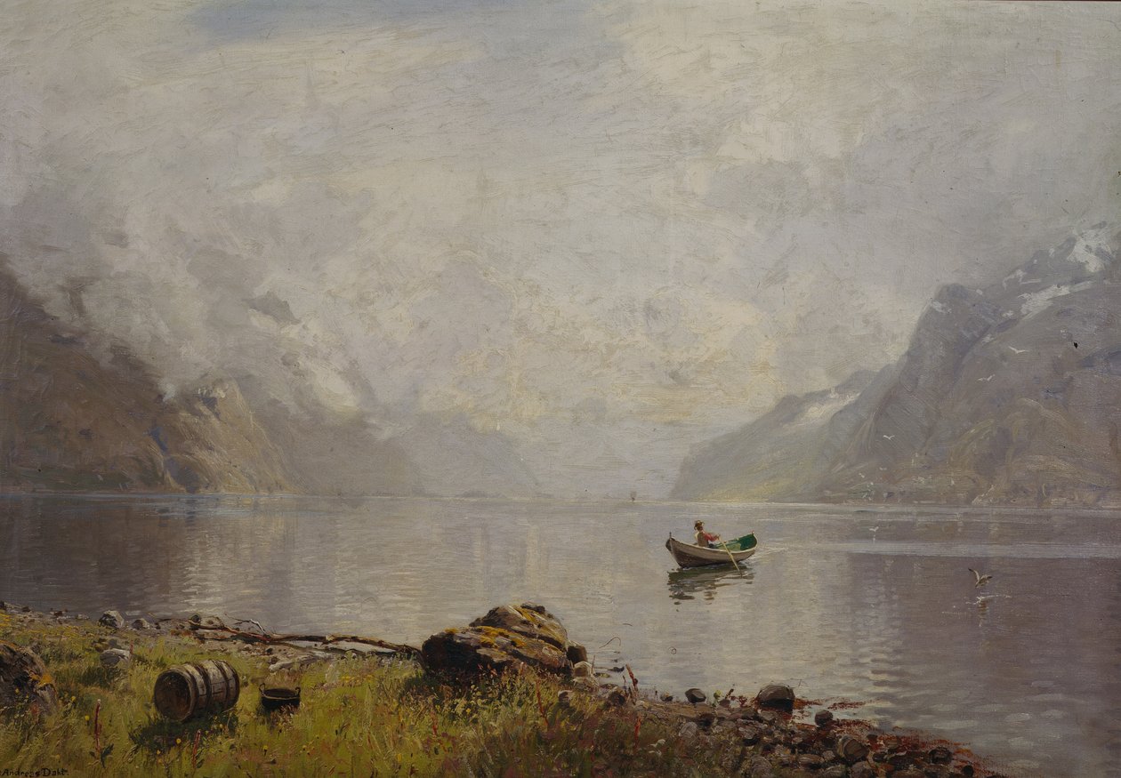 من Sognefjorden (زيت على قماش) بواسطة هانز أندرياس دال