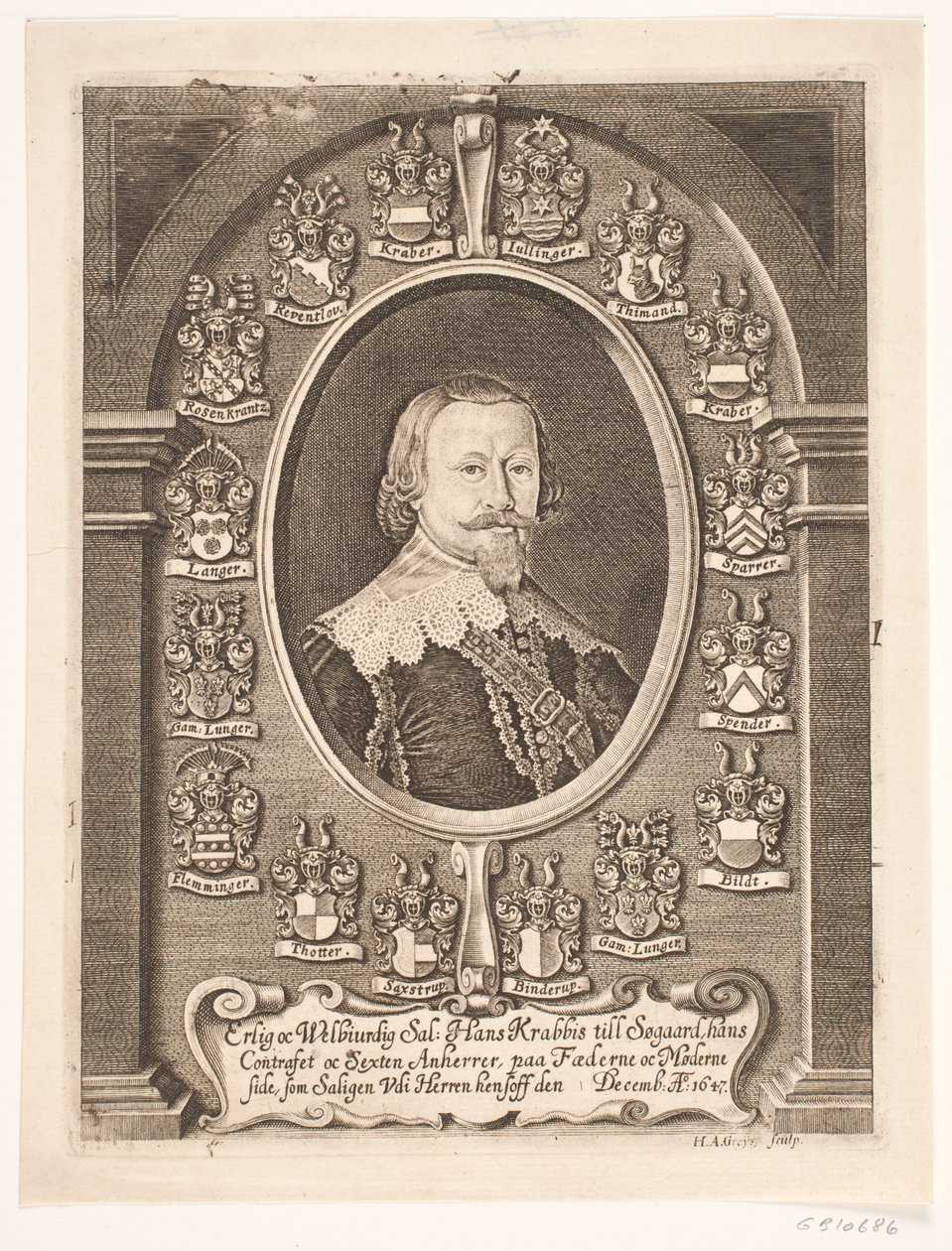 Hans Krabbe إلى Søgård. من خطبة الجنازة 1648 بواسطة هانز أندرياس جرايز