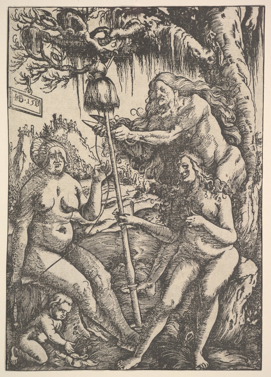 المصائر الثلاثة: Lachesis ، Atropos and Klotho ، 1513. بواسطة هانز بالدونج