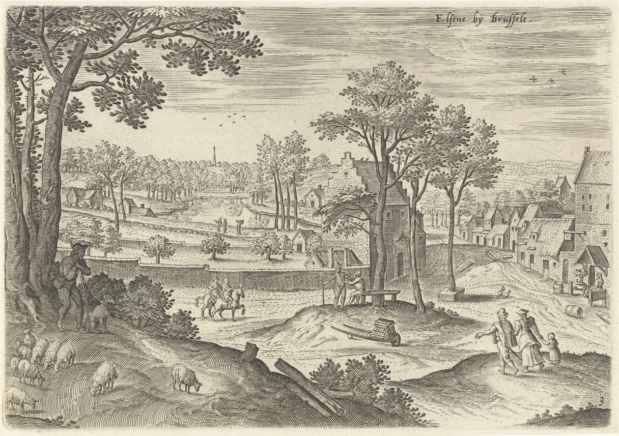 منظر اكسيليس Ixelles بالقرب من Brusselse (العنوان على الكائن) وجوه من منطقة بروكسل (عنوان المسلسل) بواسطة هانز كولارت (أنا)