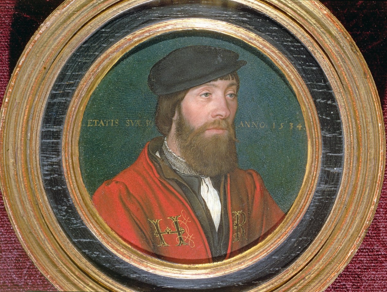 شخصية مرموقة في بلاط الملك هنري الثامن ملك إنجلترا 1534 (زوج 72442) بواسطة هانز هولبين الأصغر