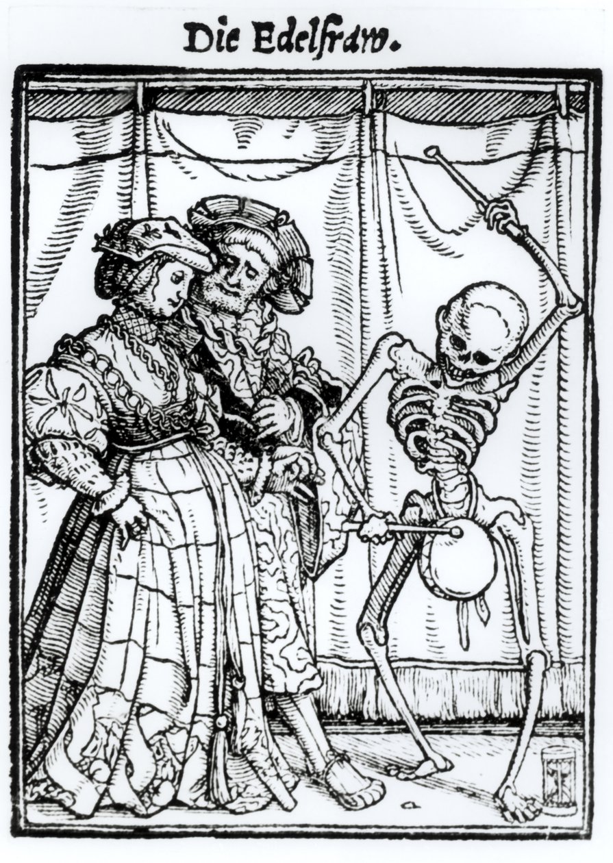 الموت والنبلاء ، من "رقصة الموت" ، نقشهما هانز لوتزلبرغر ، c.1538 بواسطة هانز هولبين الأصغر