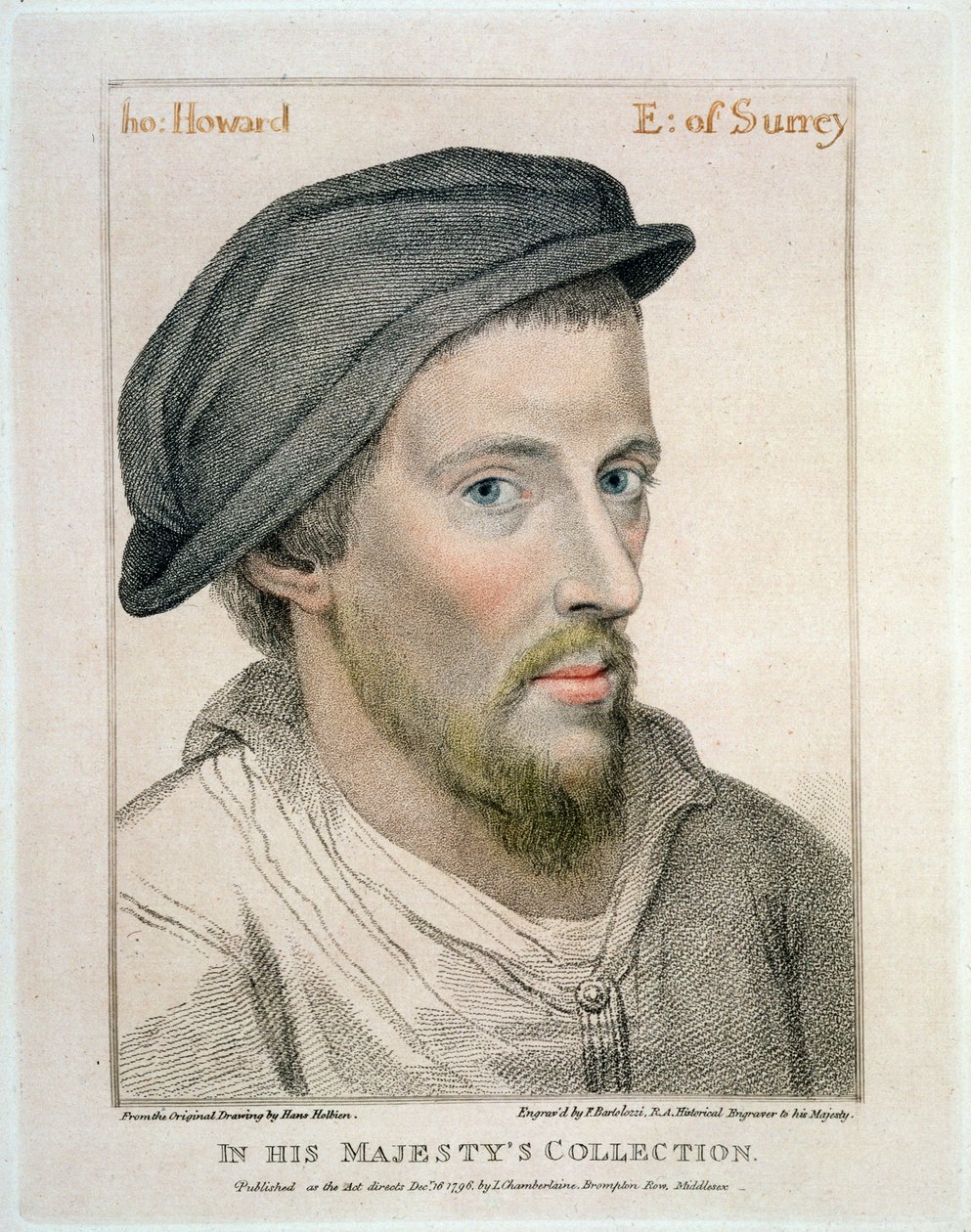 هنري هوارد ، إيرل سري (c.1517-47) منقوش بواسطة فرانشيسكو بارتولوزي (1727-1815) بواسطة هانز هولبين الأصغر