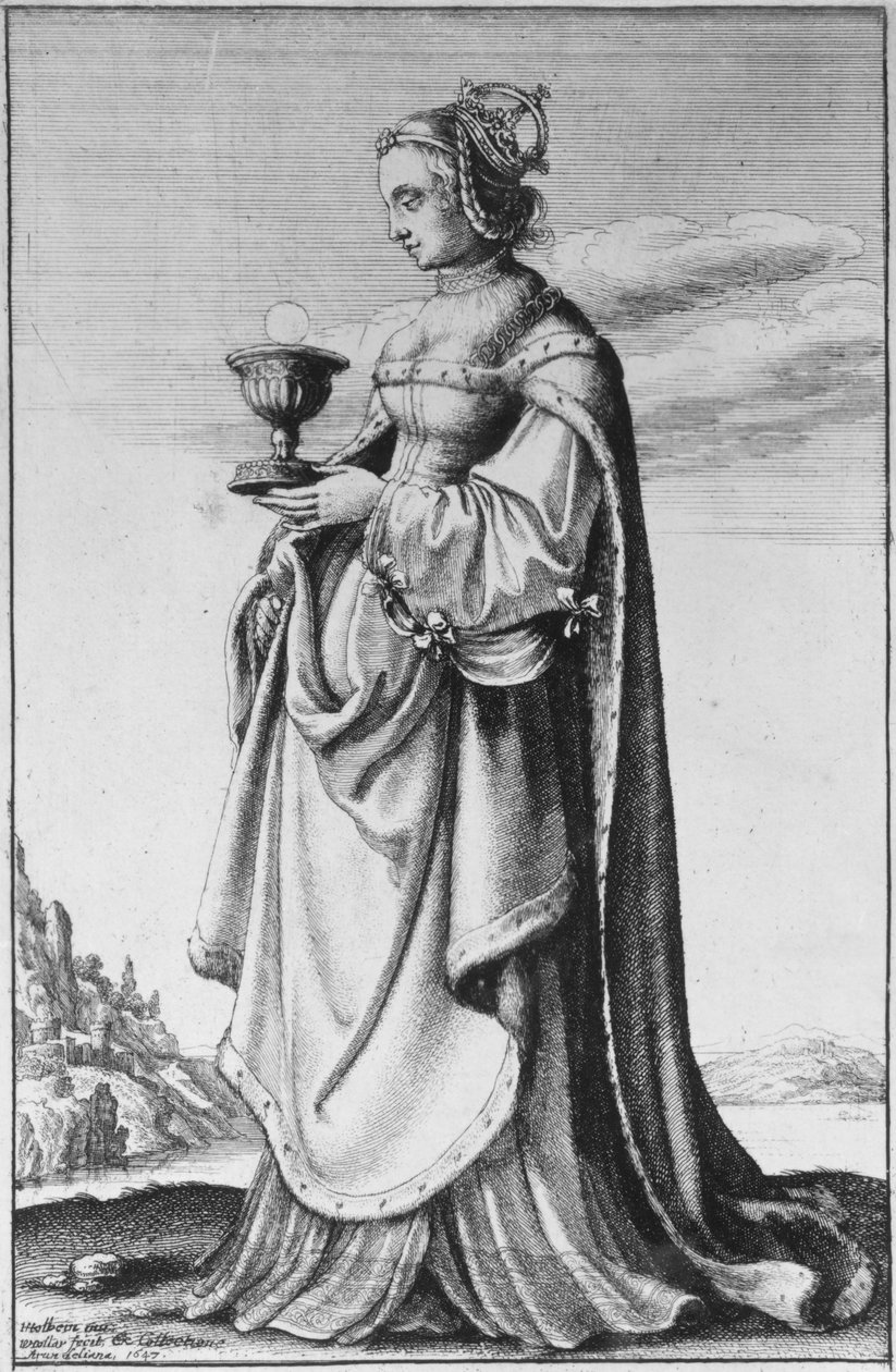 سانت باربرا ، محفورا بواسطة Wenceslaus Hollar ، 1647 بواسطة هانز هولبين الأصغر