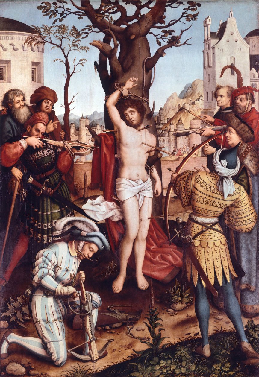 Martyrdom of St Sebastian, by Hans Holbein the Elder (ca 1465-1524) بواسطة هانز هولبين الأكبر