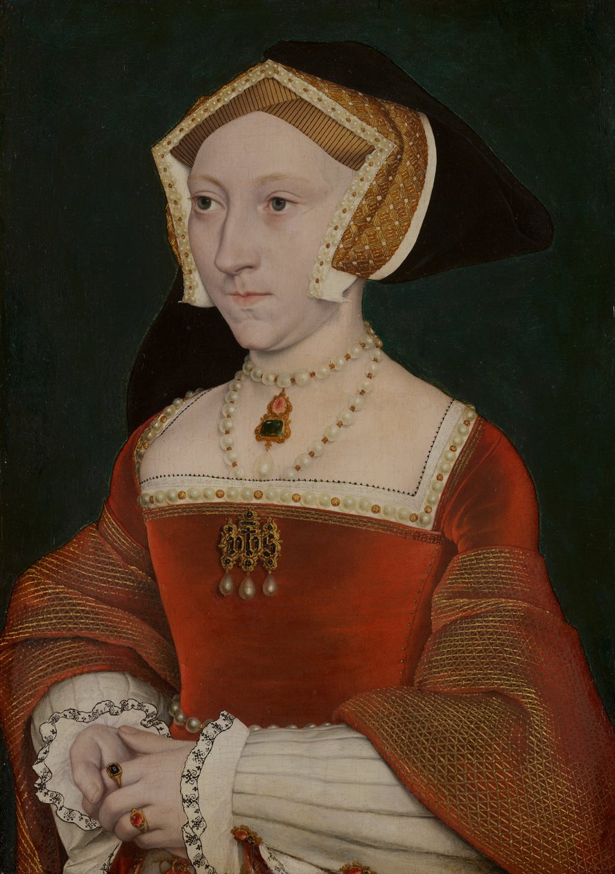 Portrait of Jane Seymour, c.1540 (oil on panel) بواسطة هانز هولبين الأصغر
