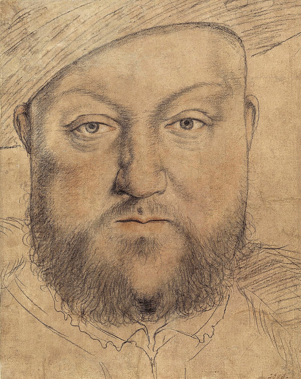 صورة للملك هنري الثامن (هنري الثامن) ملك إنجلترا par Holbein ، Hans ، الأصغر (1497-1543) ، حوالي 1540 - الفحم والباستيل والتفاؤل على الورق المقوى - Staatliche Graphische Sammlung ، ميونيخ بواسطة هانز هولبين الأصغر