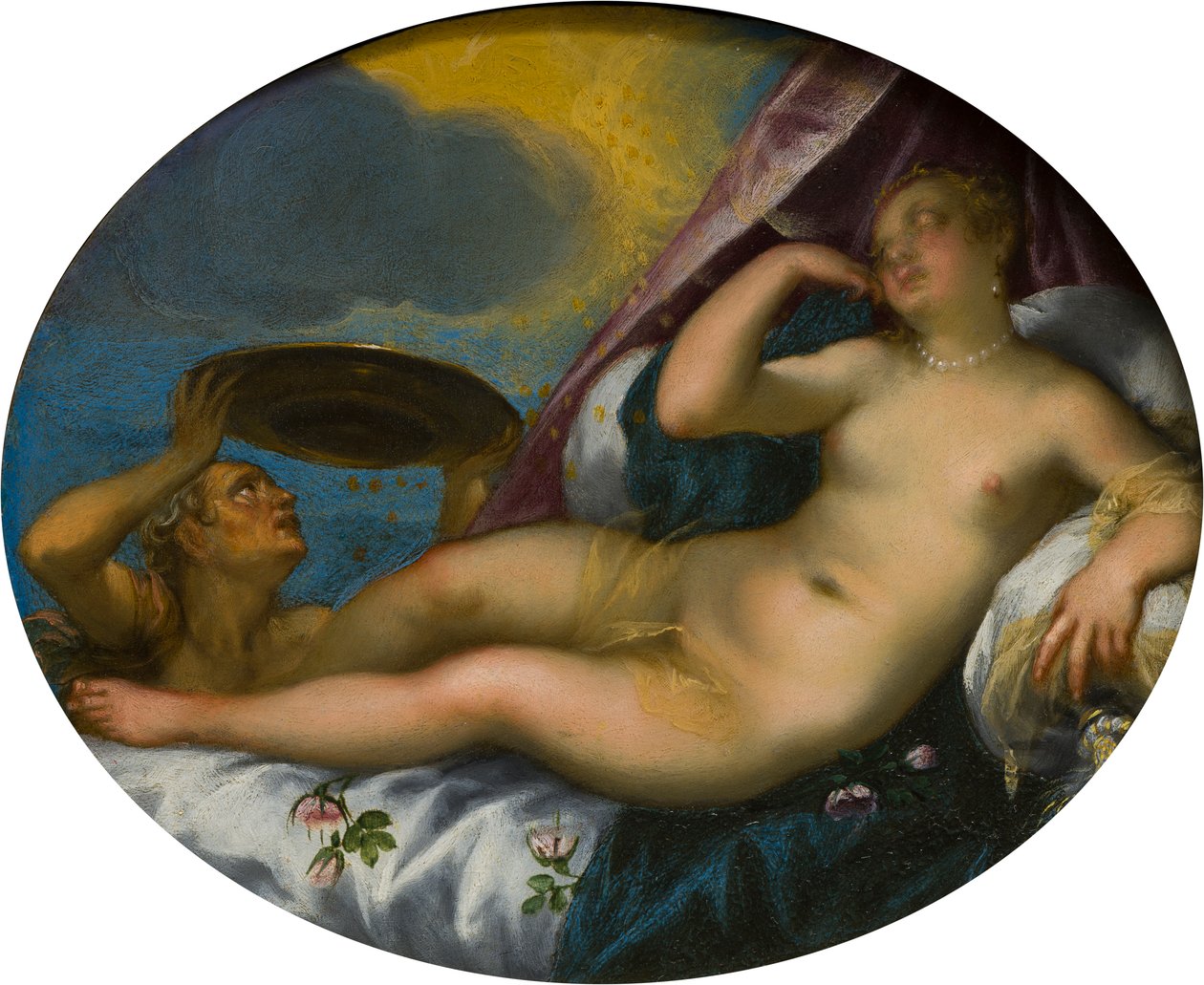 Danae and the Shower of Gold ، حوالي 1584-1625 (زيت على قماش) بواسطة هانز الأول أو يوهان روتنهامر