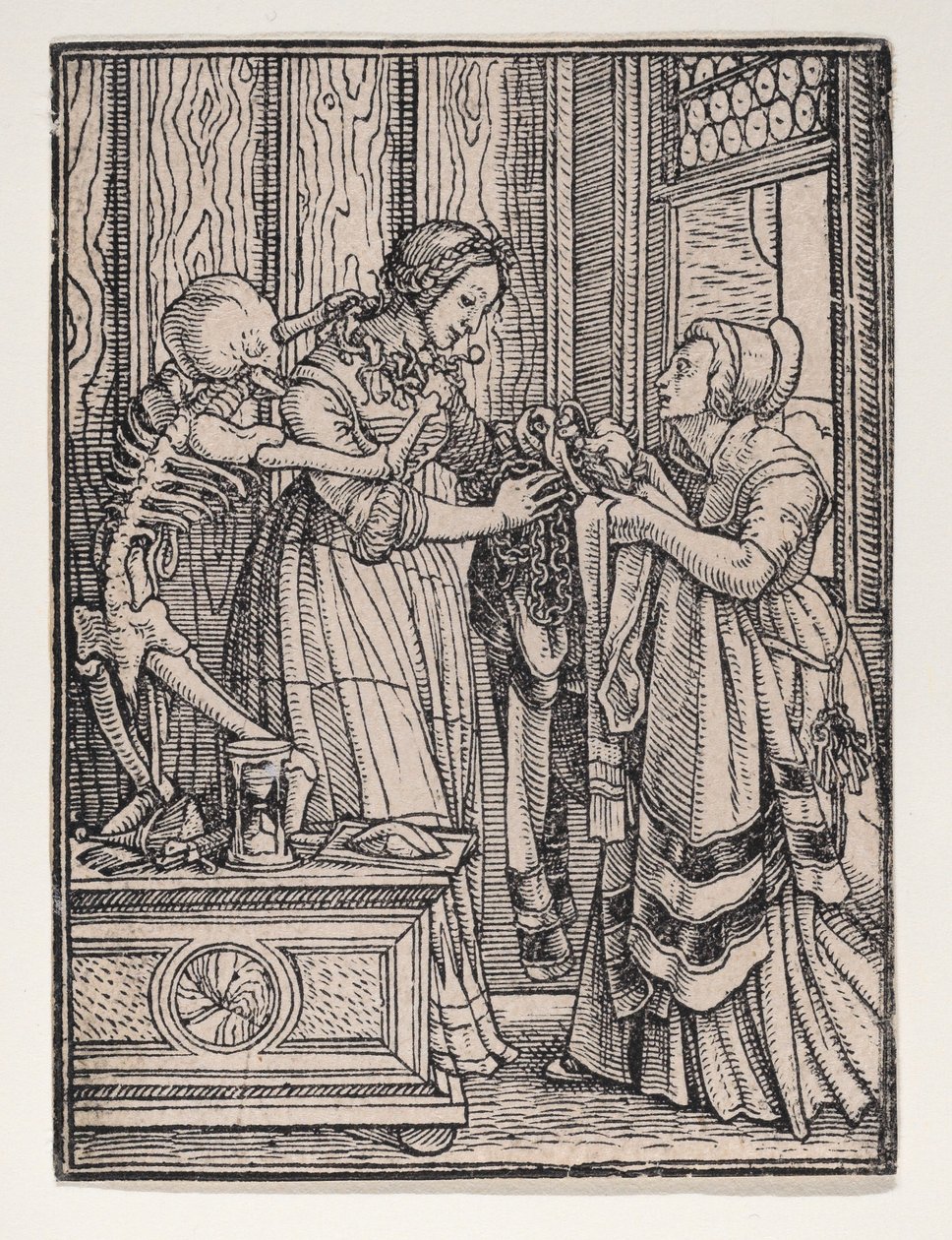 الكونتيسة ، من رقصة الموت ، كاليفورنيا. 1526 ، تم نشره عام 1538. بواسطة هانز لوتزلبرغر