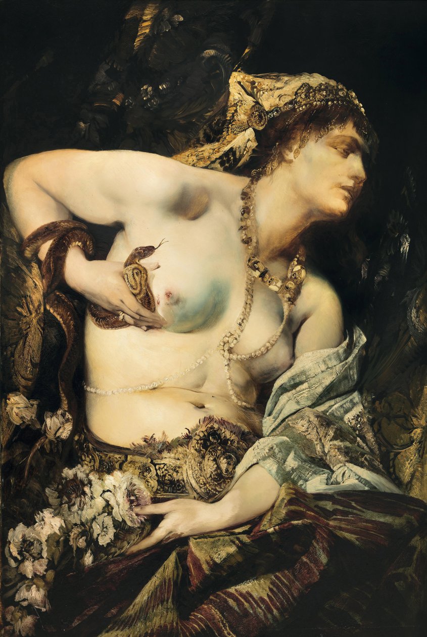 "لا مورت دي كليوباترا" (موت كليوباترا) لوحة هانز ماكارت (1840-1884) 1875 مجموعة خاصة بواسطة هانز ماكارت