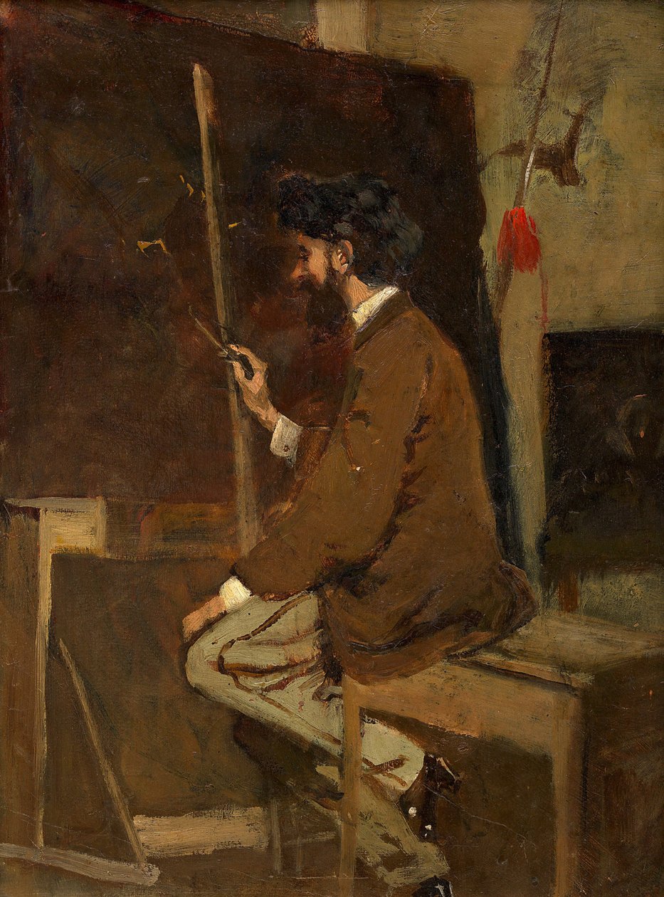 صورة شخصية أمام الحامل ، قبل عام 1868. بواسطة هانز ماكارت
