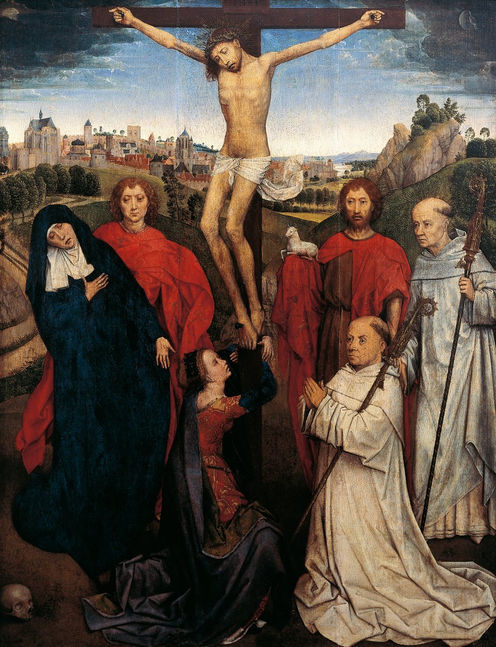 صلب ، اللوحة المركزية من The Triptych of Jan Crabbe ، حوالي 1470 بواسطة هانز مملينج