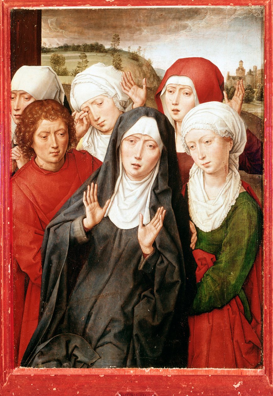 Diptych of Granada: "النساء المتدينات والمبشر القديس يوحنا" لوحة هانز ميملينج (1435 / 40-1494) القرن الخامس عشر Dim 51x36.5 cm غرناطة ، Royal Chapel بواسطة هانز مملينج