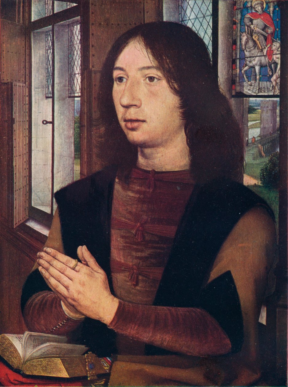 Maarten van Nieuwenhove ، من The Diptych of Maerten van Nieuwenhove ، 1487 بواسطة هانز مملينج