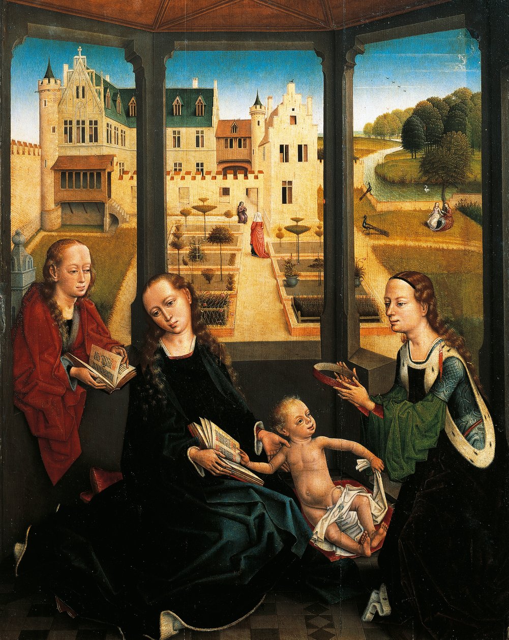 Madonna and Child in a Garden بواسطة هانز مملينج