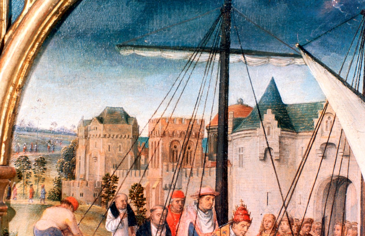 ضريح القديس أورسولا ، المغادرة من بازل ، التفاصيل ، 1489 بواسطة هانز مملينج