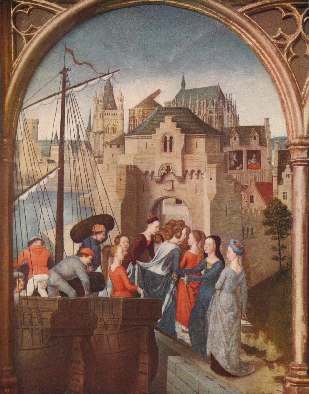 وصول القديس أورسولا إلى كولونيا ، 1489 ، ج 1915 بواسطة هانز مملينج