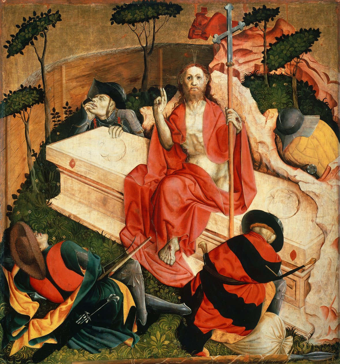 القيامة ، التفاصيل من Wurzach Altarpiece بواسطة هانز مالتشر