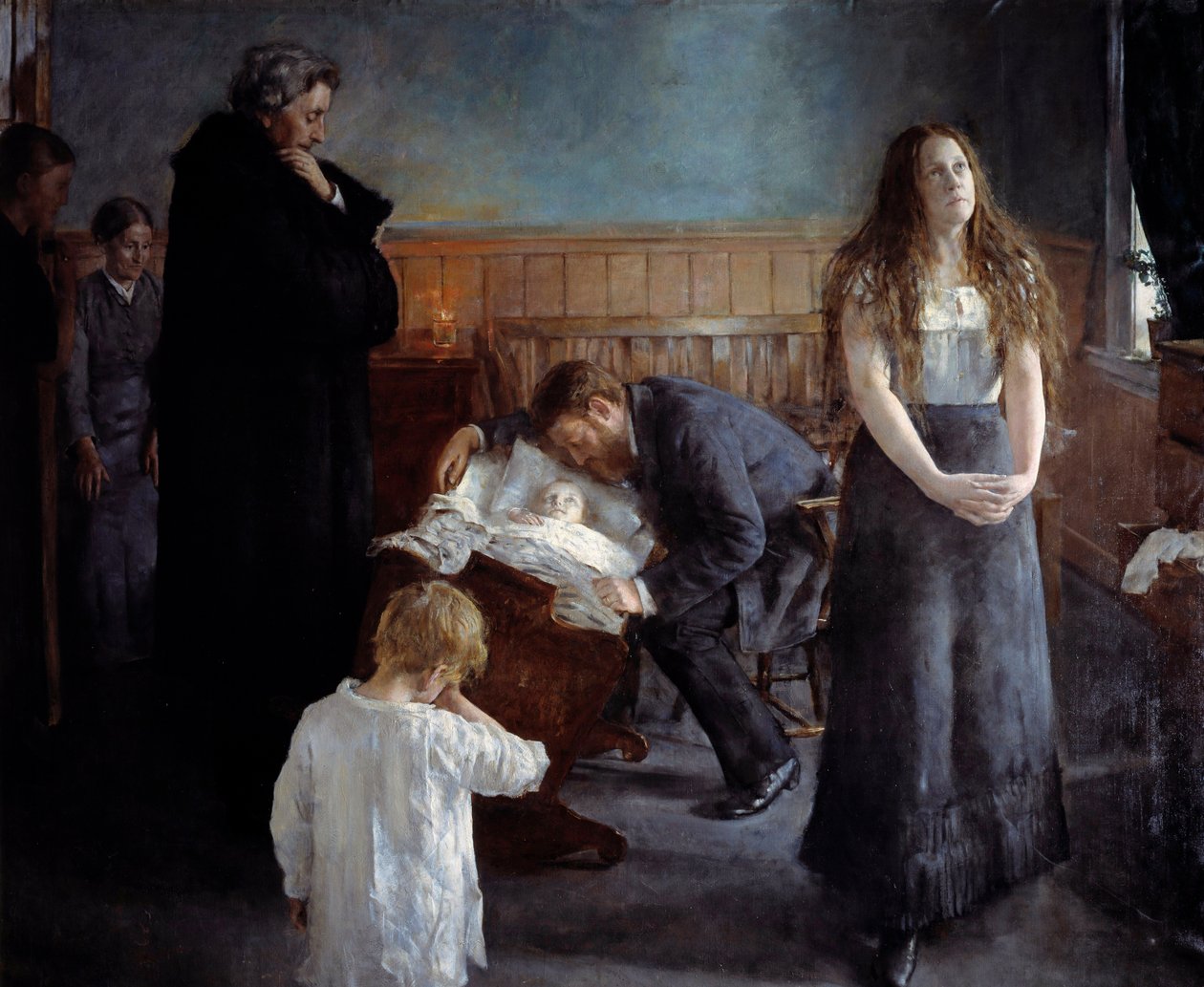 الطفل المريض. رسم هانز أولاف هيرديل (1857-1913) إي سي. رفع دعوى قضائية بواسطة هانز أولاف هايردال