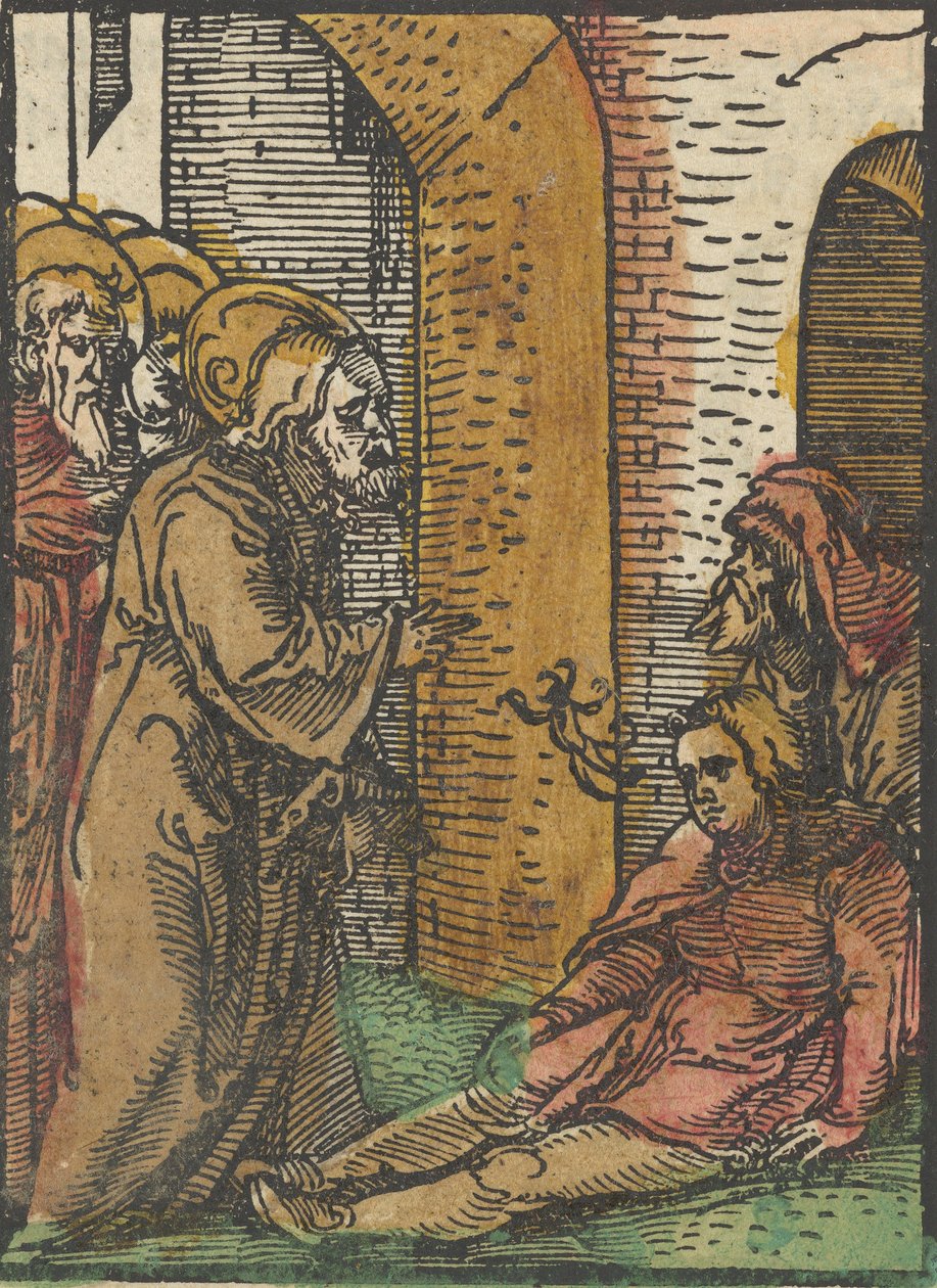 المسيح شفاء الممسوسين ، من داس بليناريوم ، 1517. بواسطة هانز شوفلين الأكبر