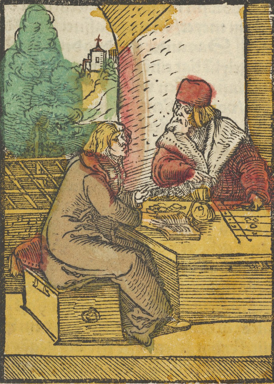 مثل الرجل الغني ومدبرة المنزل ، 2 ، من Das Plenarium ، 1517. بواسطة هانز شوفلين الأكبر