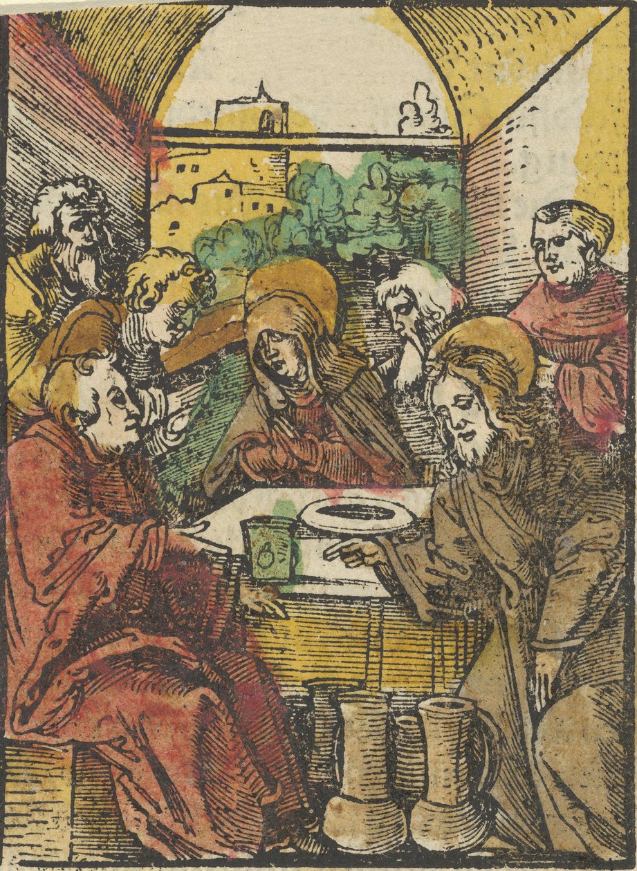 حفل الزفاف في قانا ، من Das Plenarium ، 1517. بواسطة هانز شوفلين الأكبر