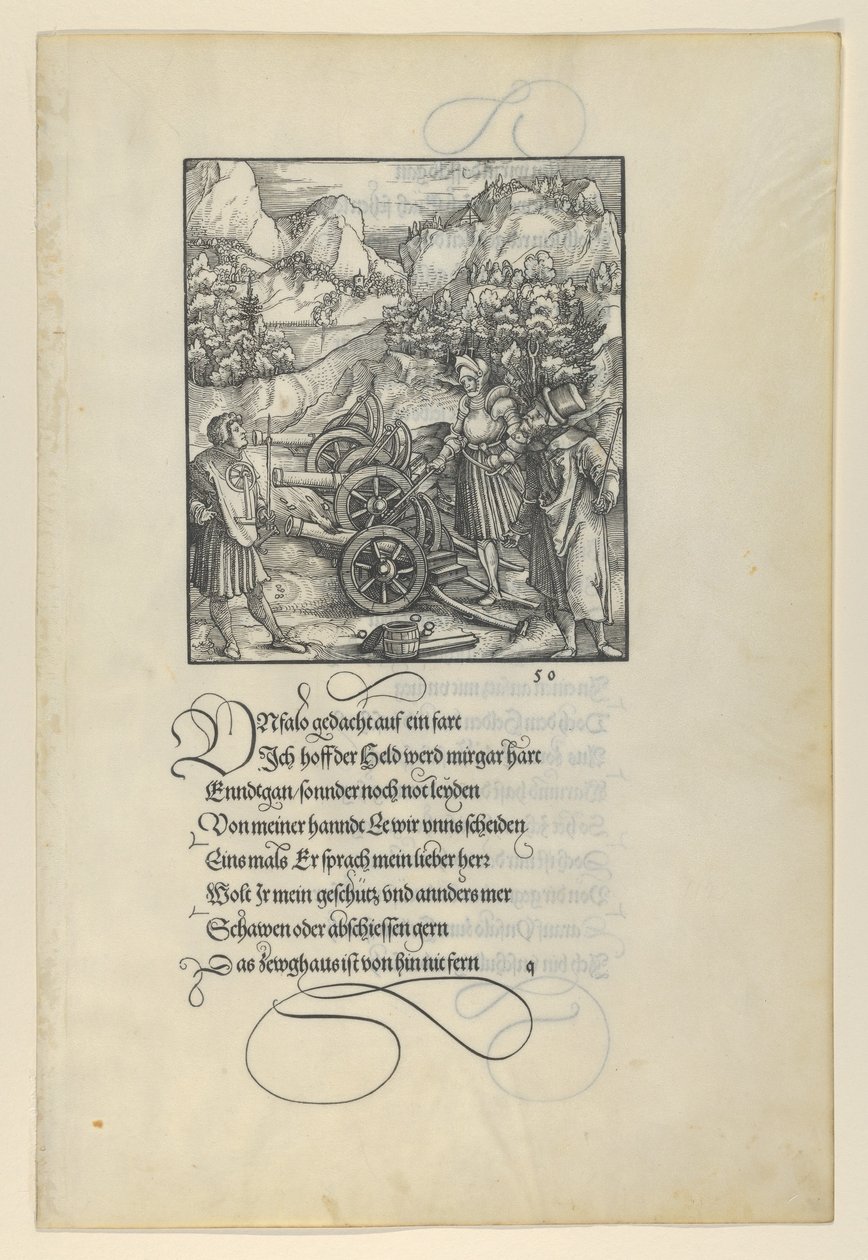 Unfalo تعريض ثويردانك للخطر ، مما تسبب في انفجار ثلاثة مدافع ، من Theuerdan ... ، 1517. بواسطة هانز شوفلين الأكبر
