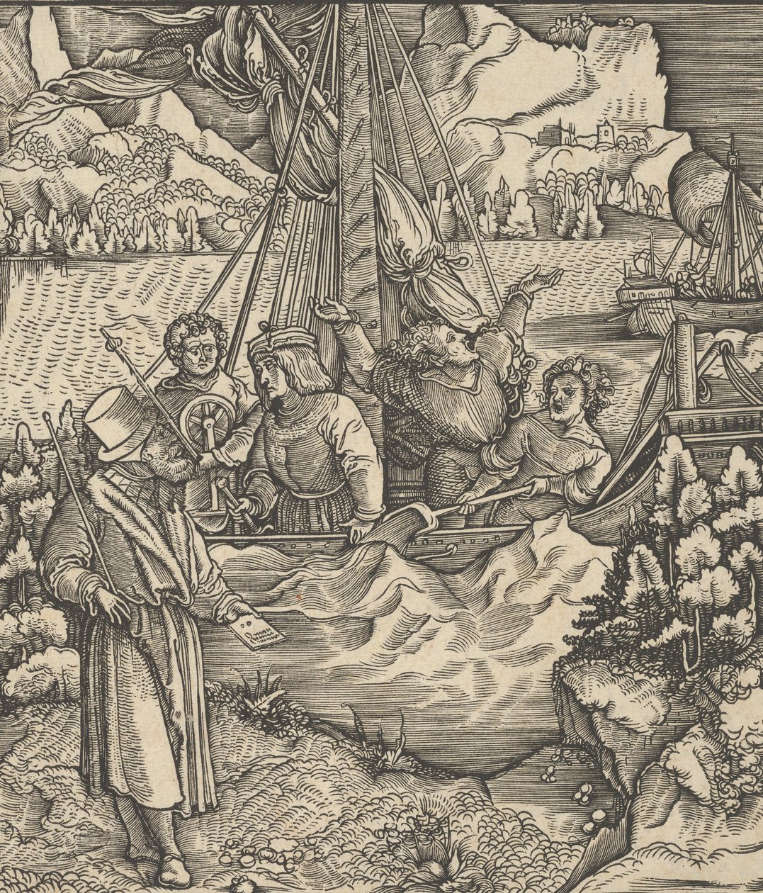 Unfalo Endangering سفينة Theuerdanck ، من Theuerdanck ، 1517. بواسطة هانز شوفيلين الأكبر