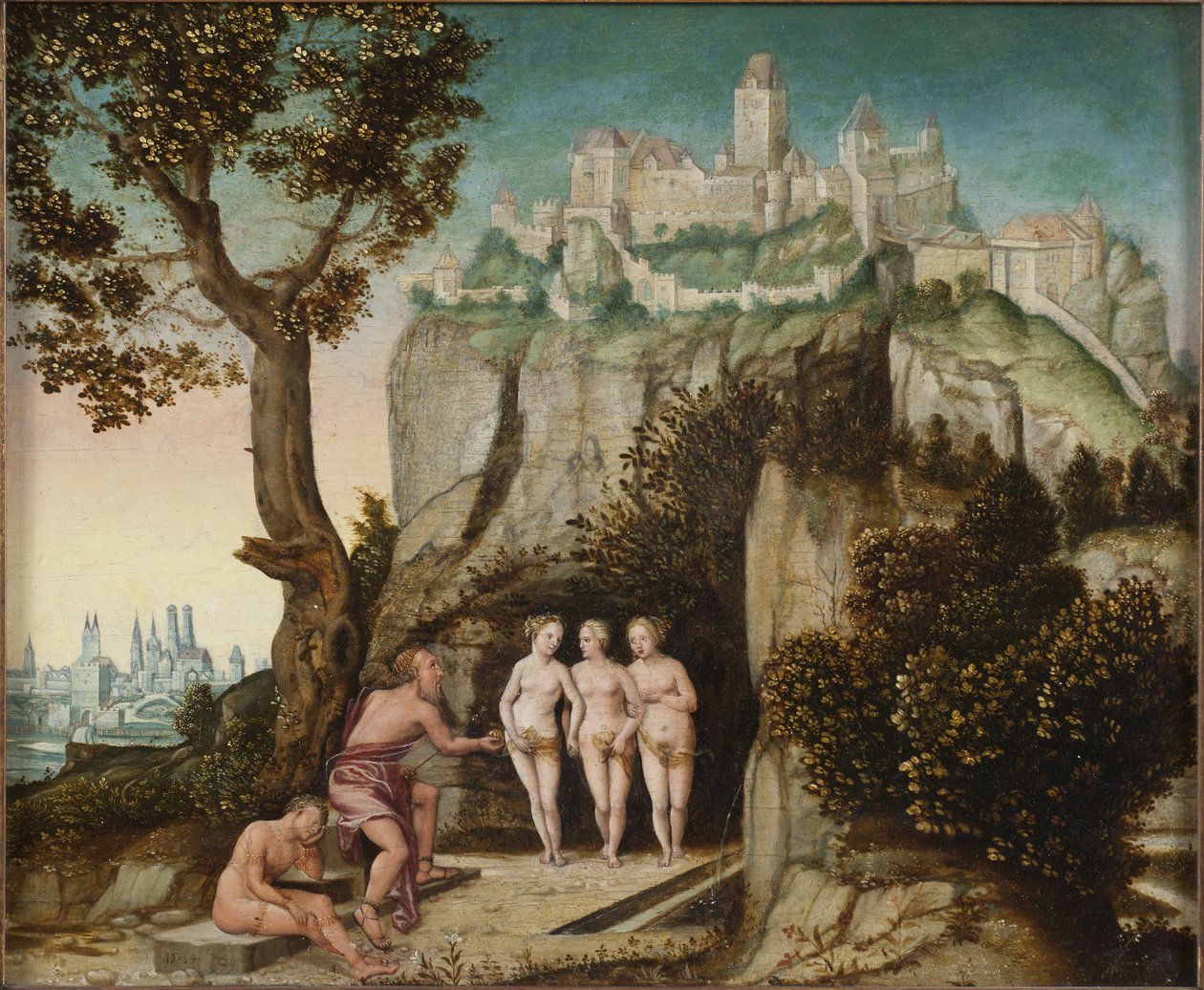 Le jugement de Paris - حكم باريس ، بواسطة Schoepfer ، Hans ، the Elder (1505-1570). زيت على خشب. الأبعاد: 32x41 سم. المتحف الوطني ستوكهولم بواسطة هانز شويبفر
