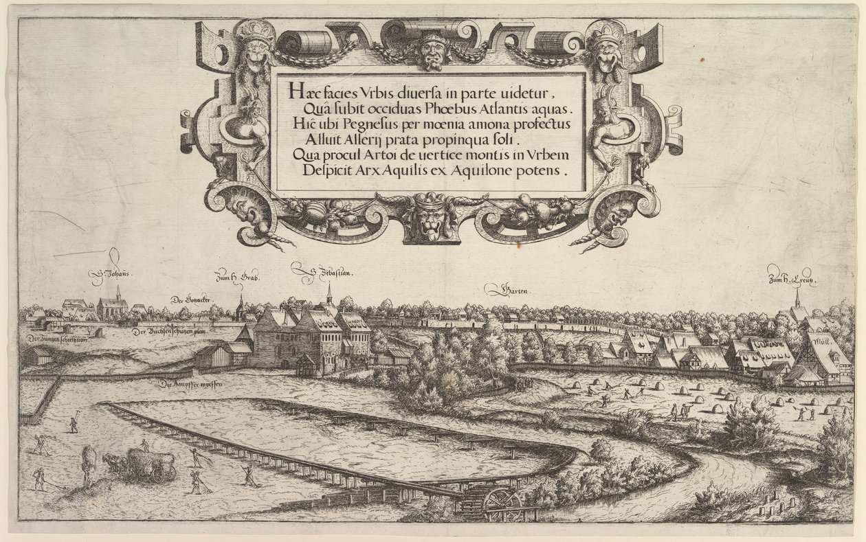 منظر لنورمبرغ من الغرب ، 1552. بواسطة هانز سيبالد لوتنساك