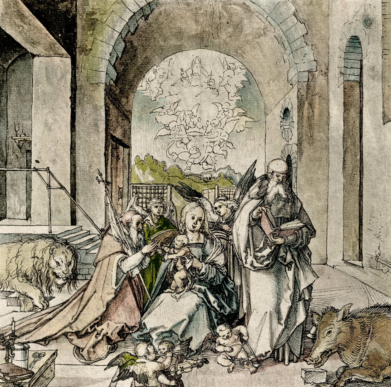 مادونا مع سانت جيروم وأنطون بواسطة هانز سويس كولمباخ