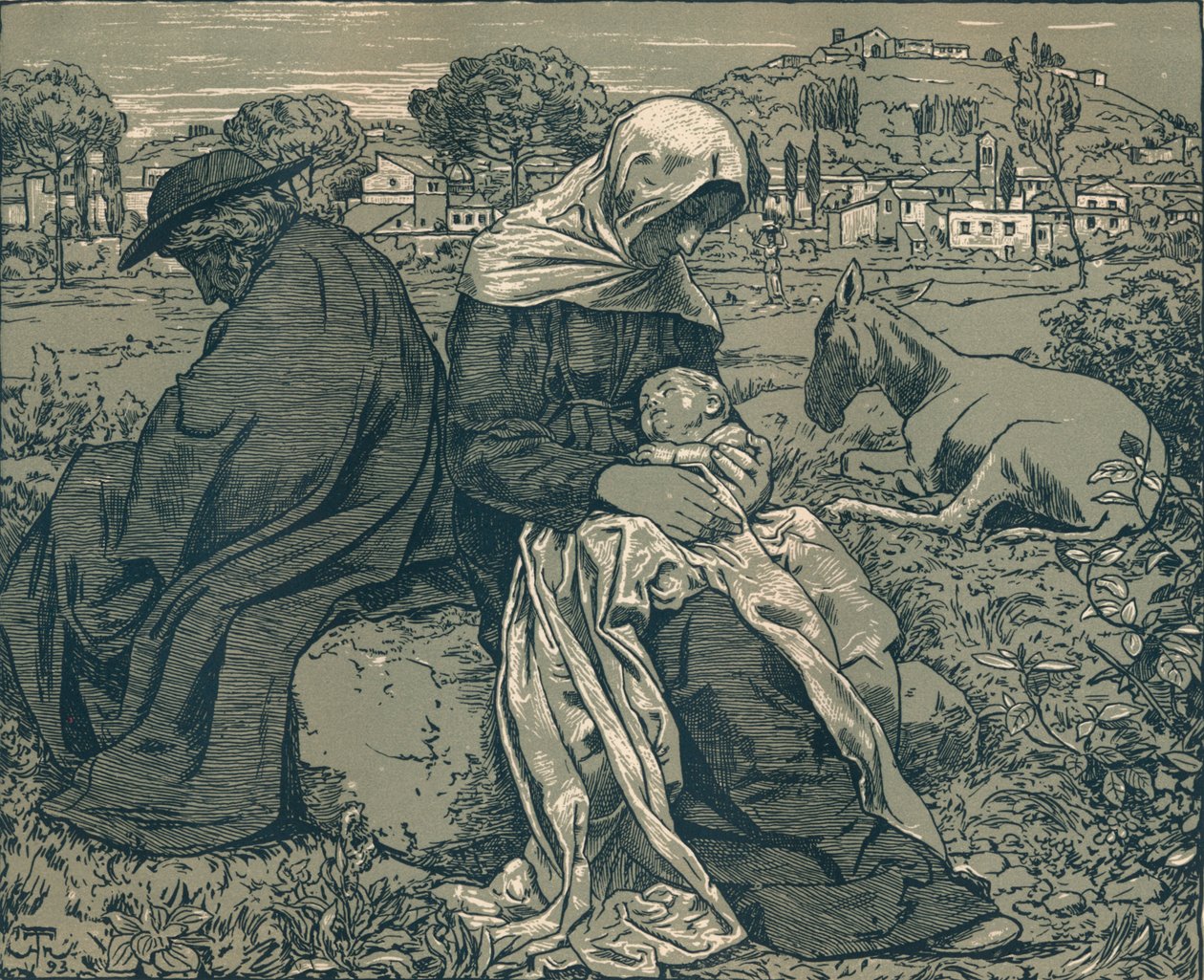 راحة أثناء الرحلة إلى مصر ، c1897 بواسطة هانز توما