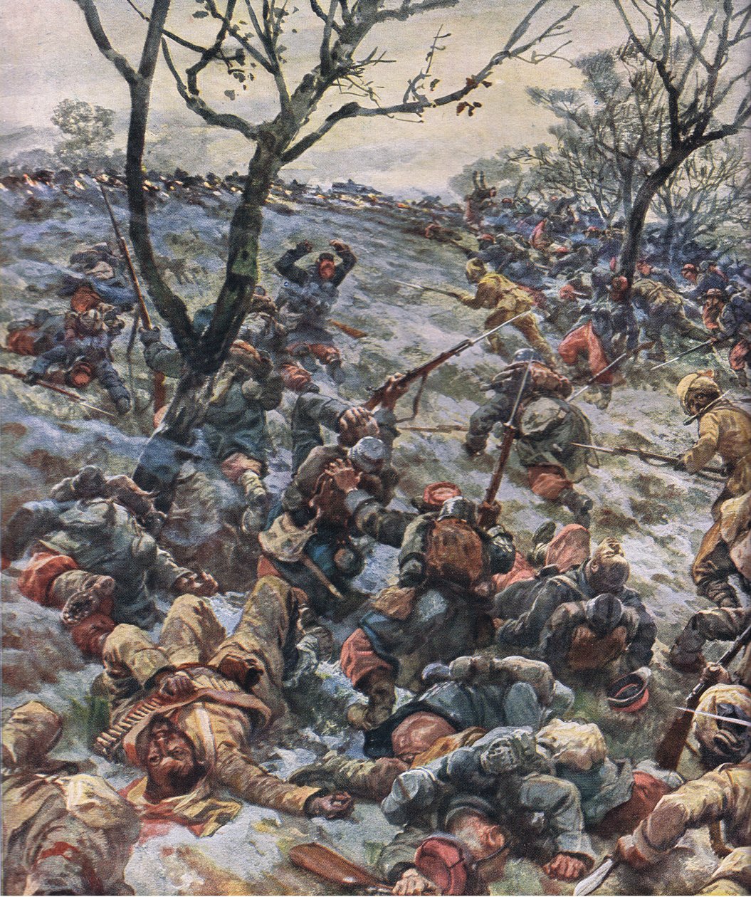 انهيار خط المواجهة الفرنسي ، من حانة التاريخ المصور للحرب العالمية 1914-1915. بواسطة Union Berlagsefellfchaft بواسطة هانز دبليو شميت