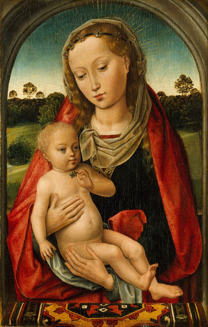 العذراء والطفل ، ج 1487 (زيت على لوح بلوط) بواسطة هانز بعد Memling