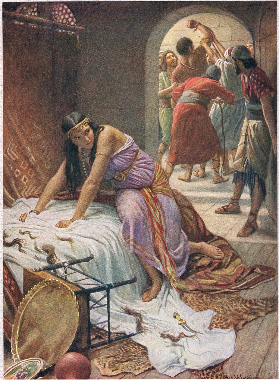دليلة ، رسم توضيحي من "نساء الكتاب المقدس" ، نشرته جمعية المسالك الدينية ، 1927 بواسطة هارولد كبينج