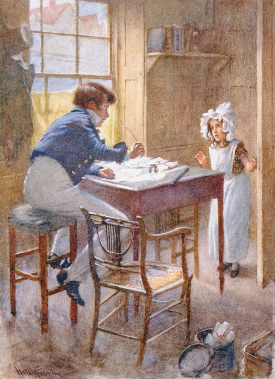 ديك سويفيلير و The Marchioness ، رسم توضيحي لـ "رسومات شخصية من ديكنز" من إعداد BW Matz ، 1924 بواسطة هارولد كبينج