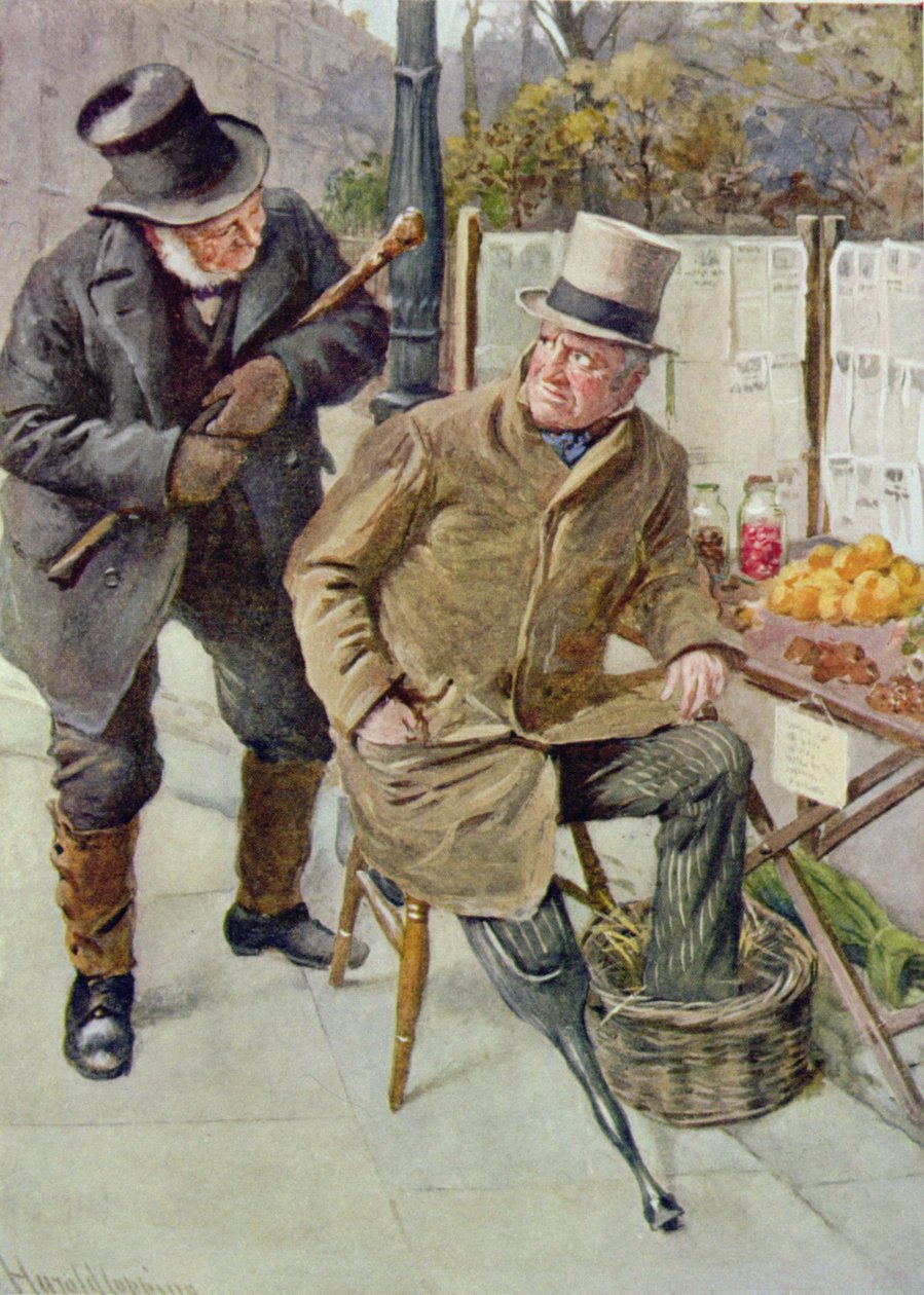 السيد Boffin و Silas Wegg ، رسم توضيحي لـ "رسومات شخصية من ديكنز" من إعداد BW Matz ، 1924 بواسطة هارولد كبينج