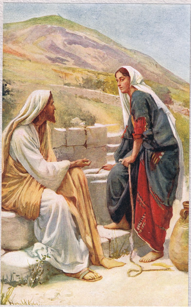 امرأة من السامرة ، صورة من "نساء الكتاب المقدس" ، نشرتها جمعية المسالك الدينية ، 1927 بواسطة هارولد كبينج