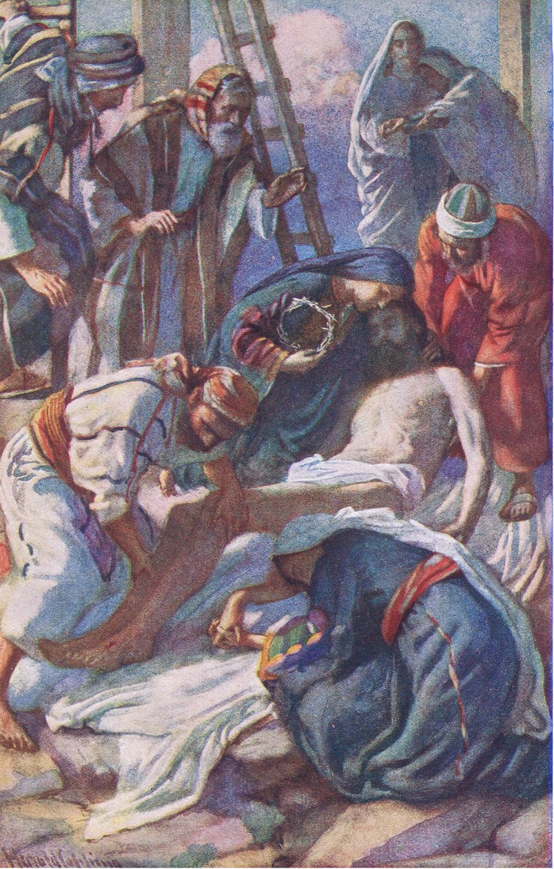 على الصليب ، رسم توضيحي من صور هارولد كوبينغ: سلسلة التاج ، ج 1920 بواسطة هارولد كبينج