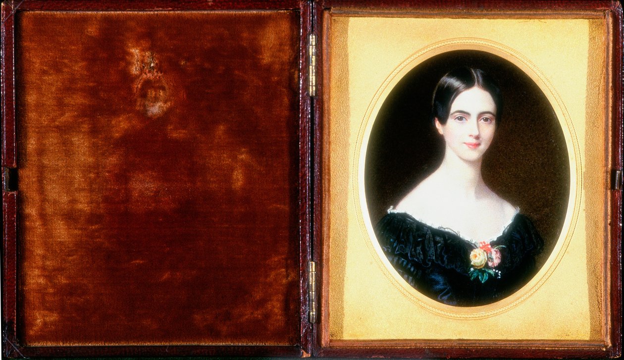 صورة إليزابيث آن بنسون في عام 1841 (المرحاض ، لون الجسم والعاج) بواسطة هارييت ماكريث