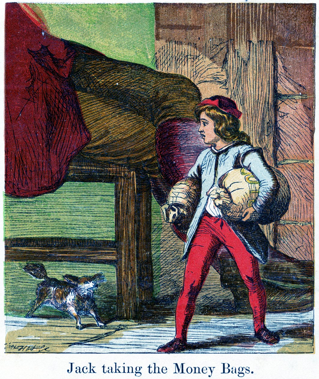 جاك يأخذ حقائب المال من قلعة العملاق ، 1867 (chromolitho) بواسطة هاريسون ويليام وير