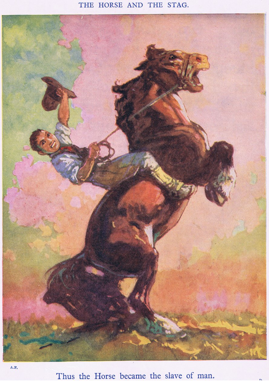وهكذا صار الحصان عبدًا للإنسان (من الحصان والأيل). بواسطة هاري (1878 1950) Rountree