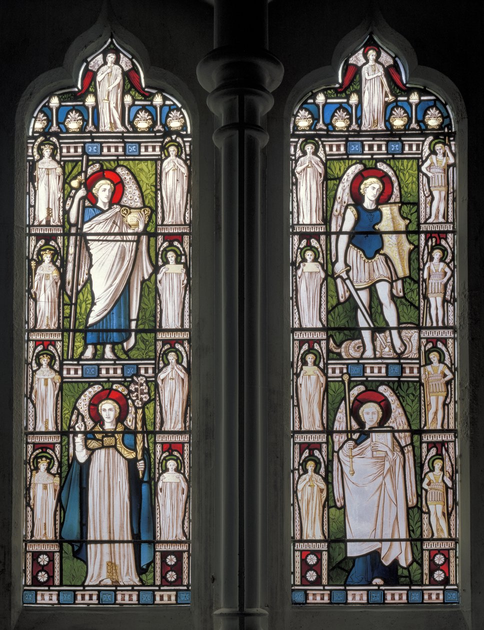 Minley ، St Andrew ، James Powell & Sons ، Harry Ellis Wooldridge ، Angels & Archangels ، 1870 بواسطة هاري إليس فولدريدج